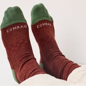 Comrad Compression Cotton Crew Socks Brown & Green Small W 5-7.5